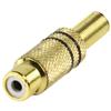 connettore rca pcaudio rjs120/1 rca femmina dorata 6mm c/molla FASCIA NERA